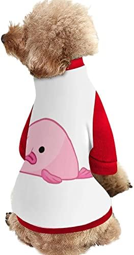 Смешно розово дупка риба риба, печатено милениче за миленичиња со џемпер со пука пулвер за кучиња мачка со дизајн