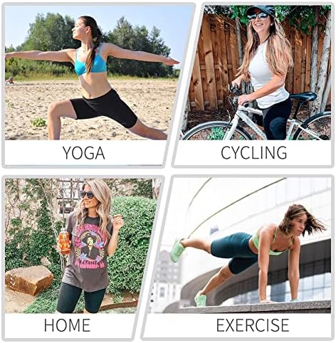 HLTPRO 3 пакет велосипедисти шорцеви за жени - мека мека од високи половини 8 женски шорцеви за тренинг, јога, трчање