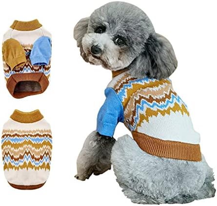 Џемпери за кучиња Turtleneck плетена, кучиња мачки пуловер истегнат јакна зима, мека топла кучиња џемпер, кучиња мачка зимска облека