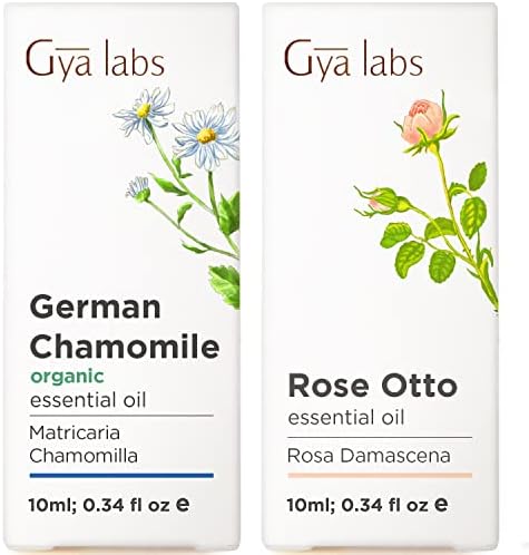 Органско германско есенцијално масло за дифузер и роза есенцијални масла за сет на кожа - чисто терапевтски одделение за есенцијални