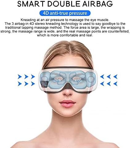 Moona Масажер За Очи 6D Паметни Воздушни Перничиња Вибрации Инструмент За Нега На Очи Топла Компресија Bluetooth Очила За Масажа замор
