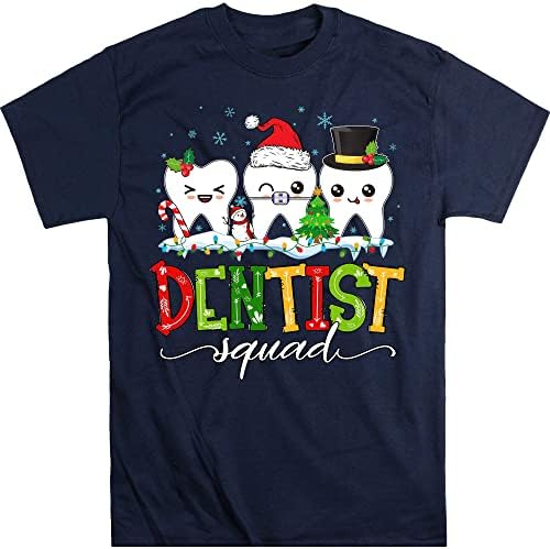 Teediy Dental Christmas Bristish, кошула за есенска екипа, кошула за стоматолози на Дедо Мраз, подарок за стоматолог, Божиќни стоматолошки