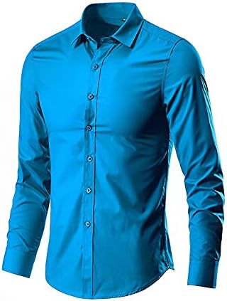 Постелна кошула џемпери за мажи, класичен западен моден тенок врвови врвови цврсти врвови атлетски редовни спојници за џемпери