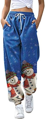 Женски Божиќни џемпери џокери се протегаат со висока половината плус големина џемпери Божиќни лабави вклопени обични атлетски џогери