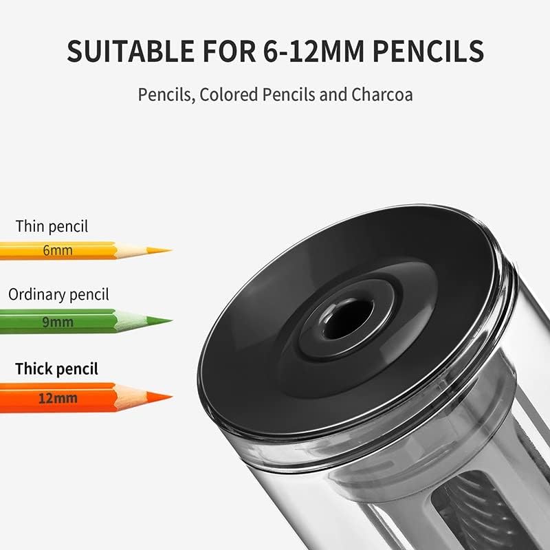 LDCHNH Електричен молив острилка за големи тешки тешки 6-12мм во боја на молив механички USB детски канцелариски острилка за канцелариски