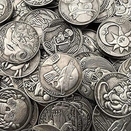 Предизвик Монета Реплика Комеморативна Монета Сребрена Монета Американски Бафало Покер Монета 1937 Ракотворби Колекција Сувенир Декорација Дома
