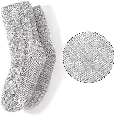 Лемзон Машки Дебели Топли Чорапи За Влечки Нелизгачки Зимски Пријатен Нејасен Термички Чорап За Обложување На Руно Со Рачки