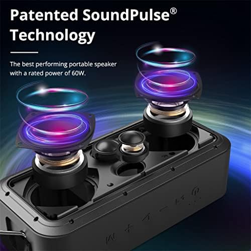 Звучни шипки 60W Bluetooth звучник безжичен звучник со IPX7 водоотпорен, Синхронизација за поддршка