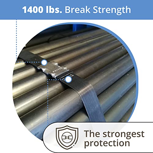 IDL пакување PRO 5/8 X 500 'Комплет за челична лента, 1400 lbs јачина на пауза - Алатки за професионално одделение и мини калеми за