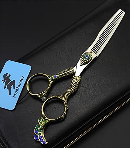 Професионални ножици за сечење на косата 6,0 инчи сет, високо -салон бербер ножици - фризерски опаѓачки ножици, стилист за коса 440C