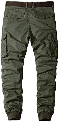 Jesilunmamy Машки за внатрешни панталони на отворено со повеќе џебни воени армии права нозе Слаки за лебава лабава памук џогер џемпери