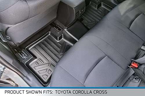 SmartLiner Custom Fit All Weather 2 Row Black Floor Mat Постави компатибилен со 2022-2023 Toyota Corolla Cross
