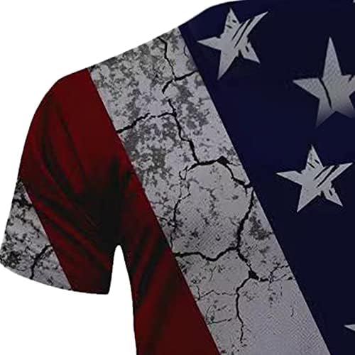 Starsвезди и ленти печати маичка за маички за мажи класично вклопување на екипаж Патриотски САД знаме на врвот војник со кратки ракави