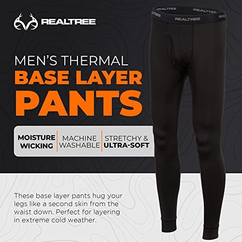 Термичка долна облека за мажи RealTree за мажи долги хулахопки на дното на nsон - топли суви основни хеланки под панталони за ладно време
