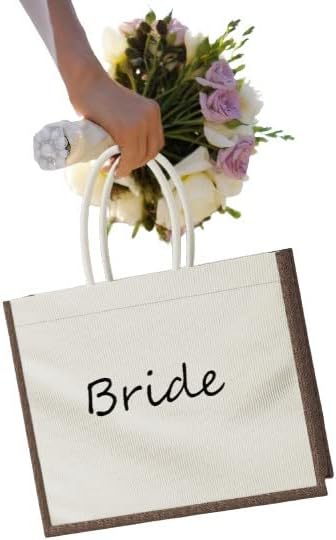 Торба на невестата на плажа - торба за додатоци за невестата - Стилска торба за свадби за невестата - Торба за подароци за невестински туш -