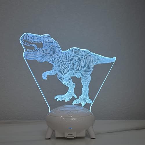 Диносаурус играчки 3Д алосаурус ноќно светло со затемнето, допир, далечински - НЛО база 16 боксен подарок за божиште за божиќни роденденски