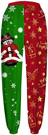 Женски Божиќни Спортски Панталони Симпатични Печатени Широки Панталони Со Висок Струк Обични Панталони Панталони Од Дното Атлетски Панталони