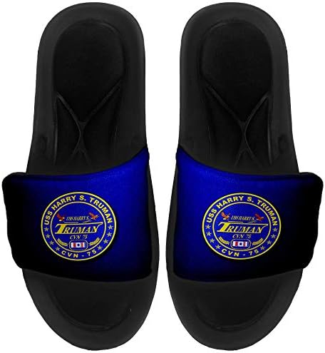 ExpressitBest Pushioned Slide -On Sandals/Slides за мажи, жени и млади - американска морнарица USS Nimitz