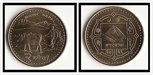 Азија Нов Азиски Нов Непал 2 Рупија Случаен Странски Монета Колекција Непалски 1 Р卢и Година Случаен Странски Монети Монета Колекција