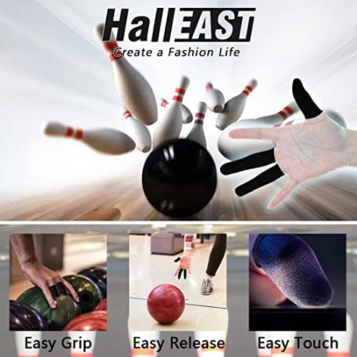 Halleast 60 парчиња ракави за прсти за куглање, ракави за куглање палецот, анти-потпевнувачки заштитник за дишење Беспрекорна лесна анти-лизгачка ракавица за десна рака