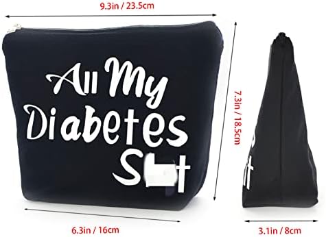 Дијабетични Подароци Целиот Мој Дијабетес Смешна Торбичка За Патувања Со Дијабетичар＋Дијабетичен Приврзок За Клучеви Персонализиран Подарок Дијабетични Матери