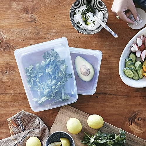 Силиконска Торба За Складирање Сташер За Повеќекратна Употреба, 4-Пакет Ручек/Патување | Контејнер За Подготвување Оброк За Храна | Ручек, Патување,