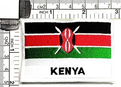 Кленплус 1, 7Х2, 6 ИНЧИ. Знаме Кенија Печ Земја Знаме Везена Апликација Амблем Униформа Воена Тактичка Железо На Шие На Закрпи