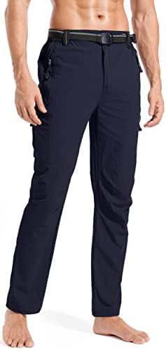 Машки карго панталони за пешачење за мажи, отпорна на вода, отпорна на вода, лесен планински патент џеб, панталони за џеб