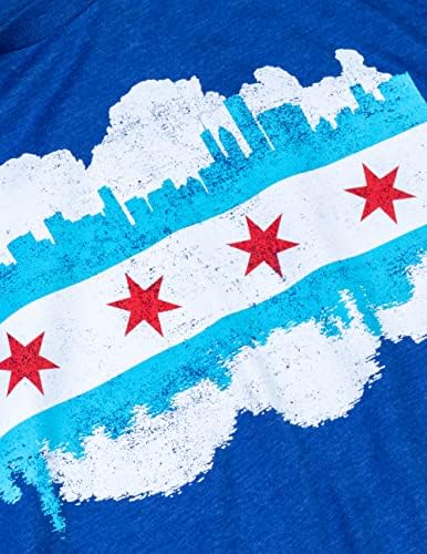 Чикаго Сити Знаме Хоризонтот | Гроздобер Ретро-Чувствуваат Трибленд Маица За Мажи или Жени