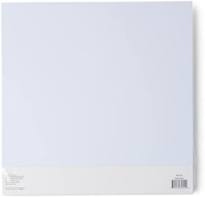 Пакет со хартија од 12x12 картони - хартија од бела картонска хартија од 110 lb - хартија за резерви на двострана картичка за занаети, втиснување, производство на картони