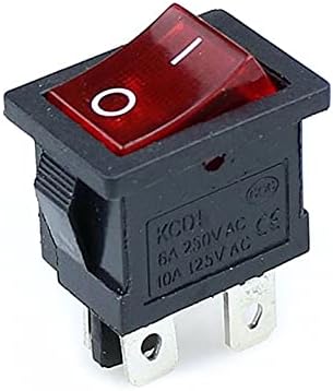 BKUANE 1PCS KCD1 Switch Switch Switch 4Pin On-Off 6A/10A 250V/125V AC Црвено жолто зелено црно копче за црно копче