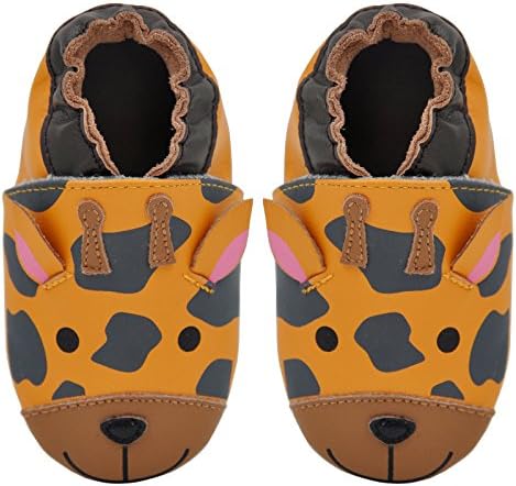 Кими + Каи бебе унисекс јагниња кожа меки единствени чевли - жирафа