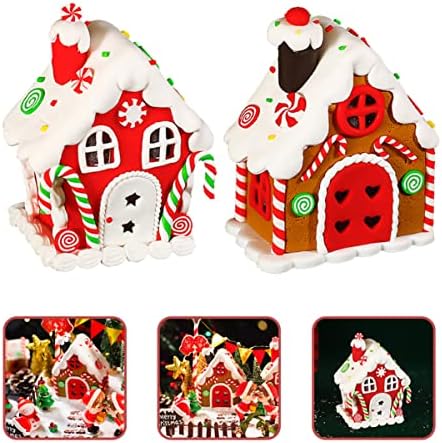 Gadpiparty женски подароци уникатен роденден 5 парчиња осветлена Божиќна ѓумбирска куќа со джинджифилова куќа со лесни ѓумбир куќи