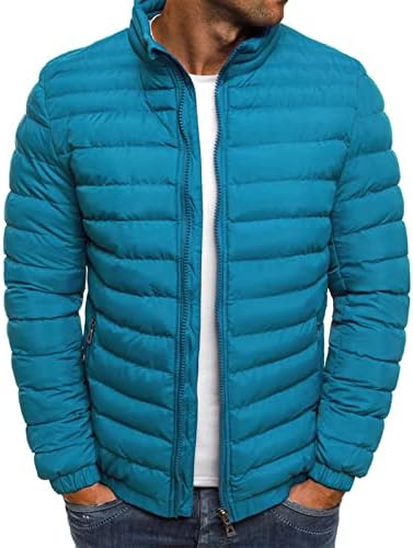 Машки палто, плус големина со долги ракави со долги ракави мажи кои се во тренд на активна зимска висока вратот на вратот нагоре, се вклопуваат