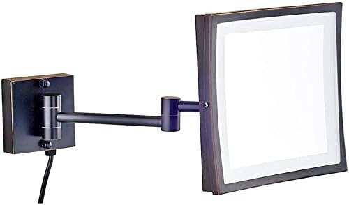 АТААЈ8, 5 инчи Суета Шминка Огледала 3X Зголемување 50 LED Светла Бања Бричење Козметички Огледало Со Приклучок Двојно Преклопни Раце Ѕид