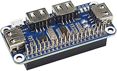 Раксторе 4 Порти УСБ ХАБ ШАПКА За Малина ПИ 4Б/3Б+ / 3Б/2Б/Б+/А+ / Нула/Нула W UART за Сериско Дебагирање Компатибилно СО USB2. 0/1. 0
