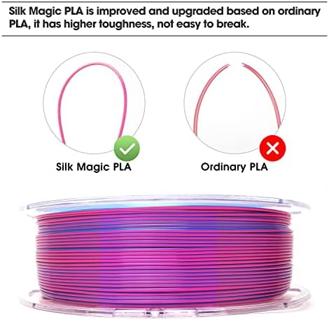 Esun Silk Magic Pla Filament 1.75mm, сјајна свилена двојна боја CO Extrusion 3D FILAMENT на печатачот, филаментот за промена на бојата со 3D печатење