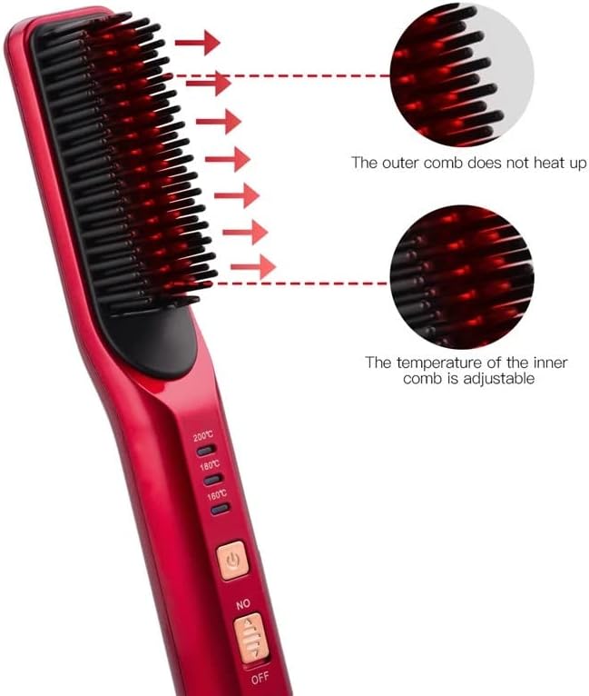 Wpyyi безжична електрична коса за исправнување на косата Професионална коса зацрвнувач унисекс зацрвстувањето на температурата на чешел од