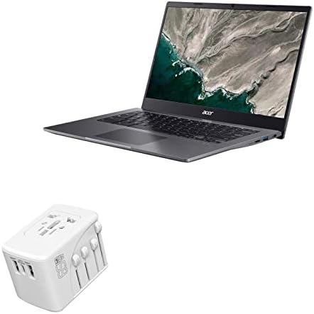 Полнач за полнач Boxwave Компатибилен со Acer Chromebook 514 - Меѓународен полнач за wallидови на PD, 3 USB меѓународен адаптер за полнење