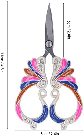 Ножици за вез за шиење, преносни ножици повеќе цели не'рѓосувачки челик гроздобер лесна за занаети за DIY