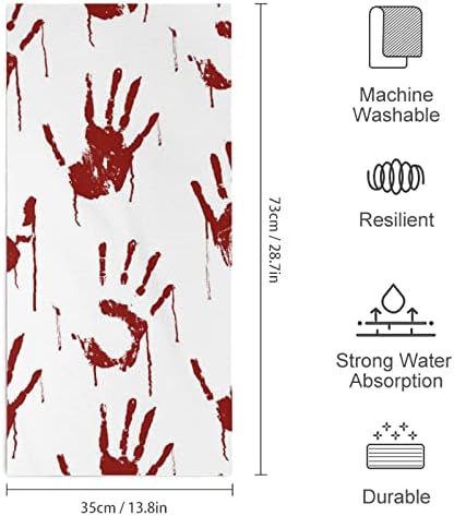 Црвени крвави застрашувачки раце на лице крпи Премиум крпи за миење крпи за миење на хотелска бања и бања