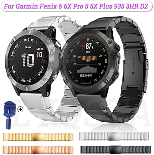 SKM Smart Watch Band Ремени За Garmin Fenix 6 6X PRO 5X 5 5S Плус 3 HR 935 945 Mk1 D2 S60 Ремен За Брзо Ослободување Челична Нараквица