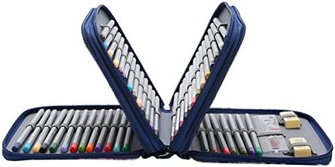 Yzk 72 слотови обоени моливчиња за молив, држач за молив во Оксфорд со затворање на патент за затворање во боја на молив, за акварел пенкала или