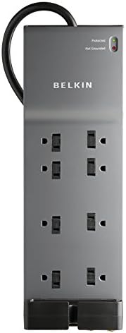 Belkin BE108230-06 8-Outlet Power Strip Surge Protector w/Flat Plug, 6ft кабел, Black & BE107200-06 7-Outlet Power Strip Proteger W/6ft кабел,