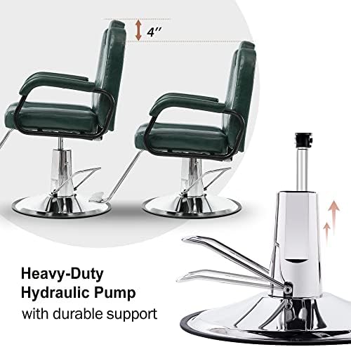 Меракс хидрауличен реклинер бербер стол за салон за коса со 20% дополнително пошироко седиште и тешка хидраулична пумпа, надградена опрема за убавина во салон