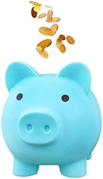 Пластична симпатична свинче банка за свињи пари за момчиња девојки деца возрасни, сини нераскинливи заштеда на свињи кутии подароци за роденден Божиќ