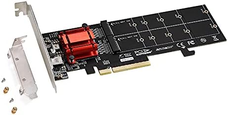 Улансен М. 2 Nvme PCIe Адаптер, М. 2 NVMe NGFF SSD НА PCI-е 3.1 Gen3 X8 X16 Картичка Со Поддршка На Заградата Со Низок Профил