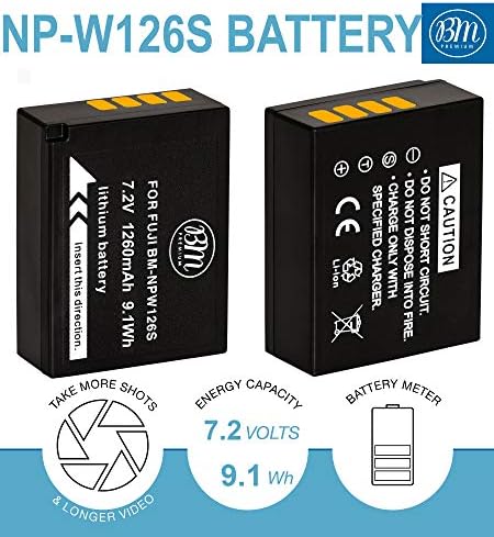 BM Premium NP-W126S батерија со висок капацитет за Fujifilm FinePix X-S10, X-T100, XT-200, X-100F, X-100V X-A7 X-H1 X-T10 X-T20 X-T30