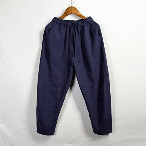 Куќата Миашуи со машка памук и цврста боја панталони јапонски спортски тенок панталони нозе удобна меморија пена