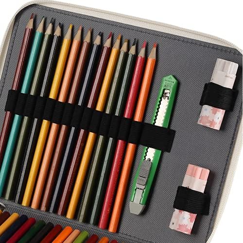Шуланер 200 слотови во боја на молив со затворање на патент со голем капацитет, ретро стил елемент, моливчиња, моливчиња, водоотпорна 840D